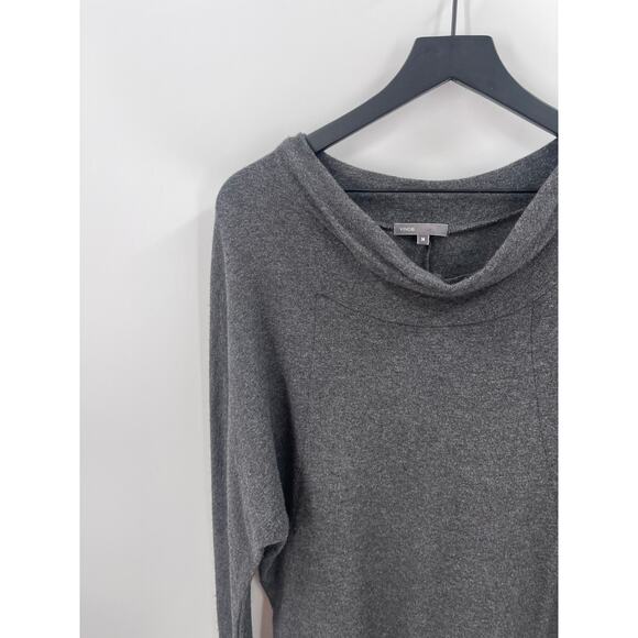 VINCE Grey Cowl Neck Tunic Length Sweater Size Medium - Picture 4 of 7